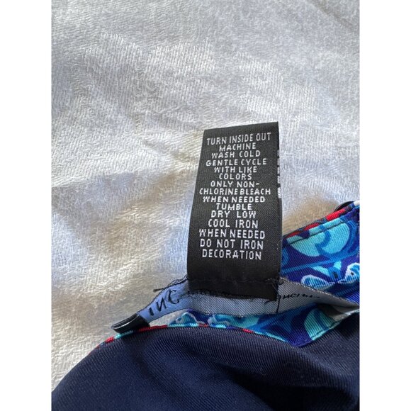 INC International Concepts Navy Multicolor Small Sleeveless Shift Dress - Picture 4 of 11